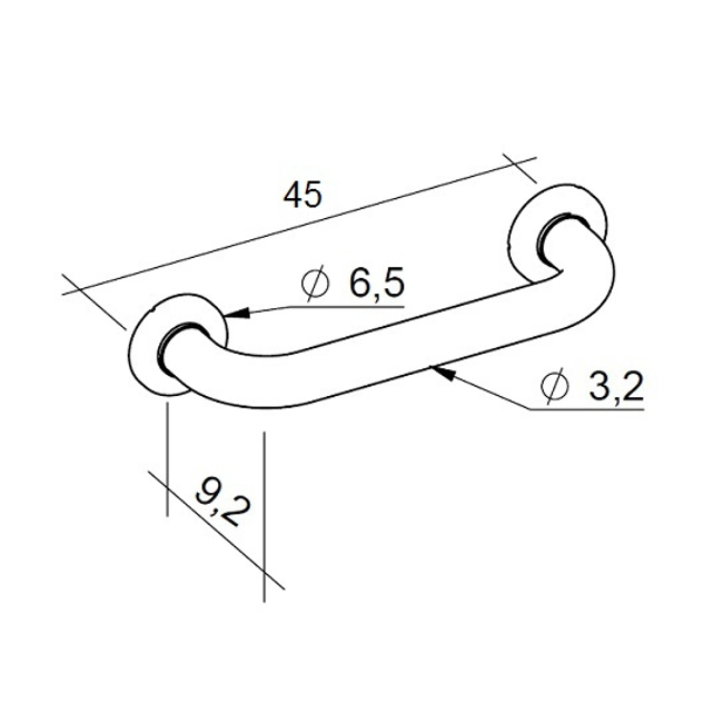 Vendita online Corrimano lineare in acciaio laccato bianco L 45 cm.